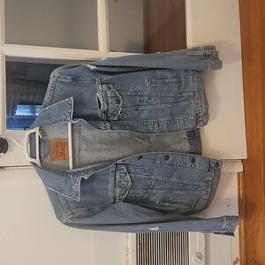Levi's distressed jean jacket, size medium